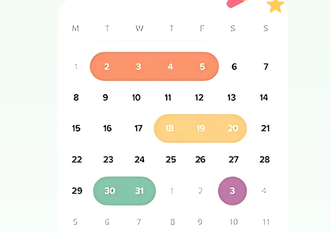 Essence calendar showing streaks and relapse days