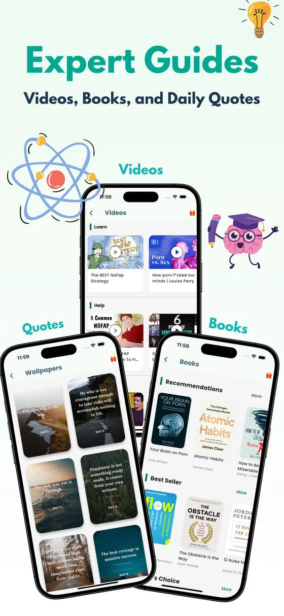 Expert guides: videos, books and daily quotes